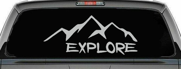 Explore Mountains Hiking Off Road Car or Truck Window Decal Sticker