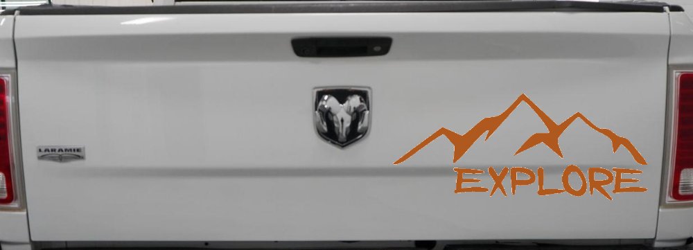 Explore Mountains Hiking Off Road Car or Truck Window Decal Sticker (Nut Brown)
