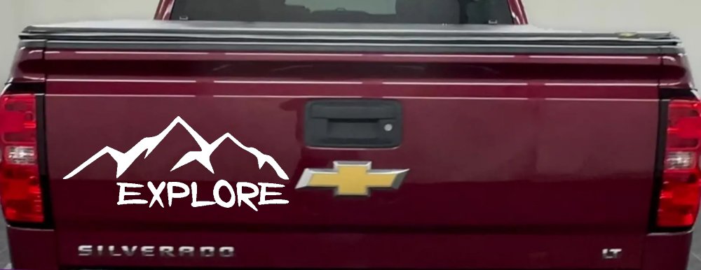 Explore Mountains Hiking Off Road Car or Truck Window Decal Sticker (White)