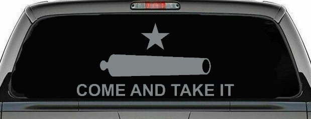 Come and Take It Cannon 2nd Amendment Molon Labe Pro Gun Guns Car or Truck Window Decal Sticker (Telegrey)