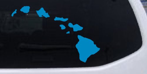 Hawaiian Island Chain Car or Truck Window Decal Sticker (Blue)