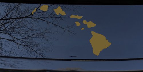 Hawaiian Island Chain Car or Truck Window Decal Sticker (Gold)