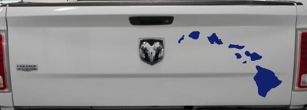 Hawaiian Island Chain Car or Truck Window Decal Sticker (Navy)
