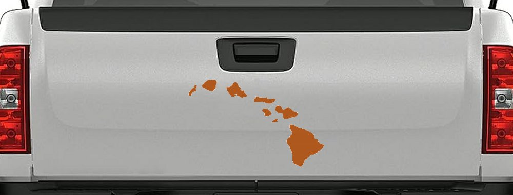 Hawaiian Island Chain Car or Truck Window Decal Sticker (Nut Brown)