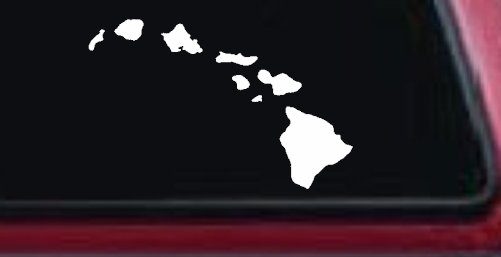 Hawaiian Island Chain Car or Truck Window Decal Sticker (White)