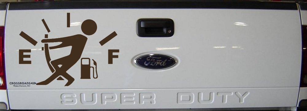 Funny Gas Gauge Empty Full Car or Truck Window Decal Sticker (Brown)