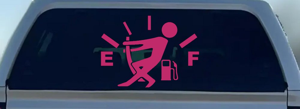Funny Gas Gauge Empty Full Car or Truck Window Decal Sticker