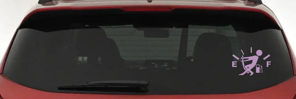 Funny Gas Gauge Empty Full Car or Truck Window Vinyl Decal Sticker (Lilac)