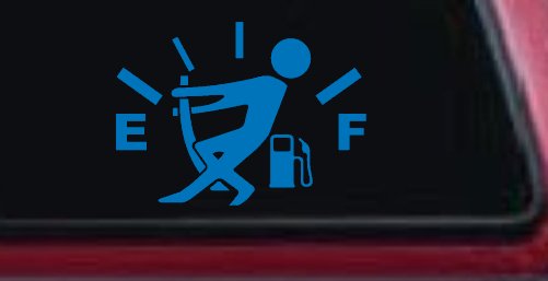 Funny Gas Gauge Empty Full Car or Truck Window Decal Sticker