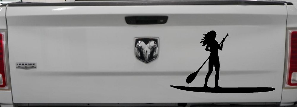 Stand Up Paddleboard with Woman Girl Car or Truck Window Decal Sticker