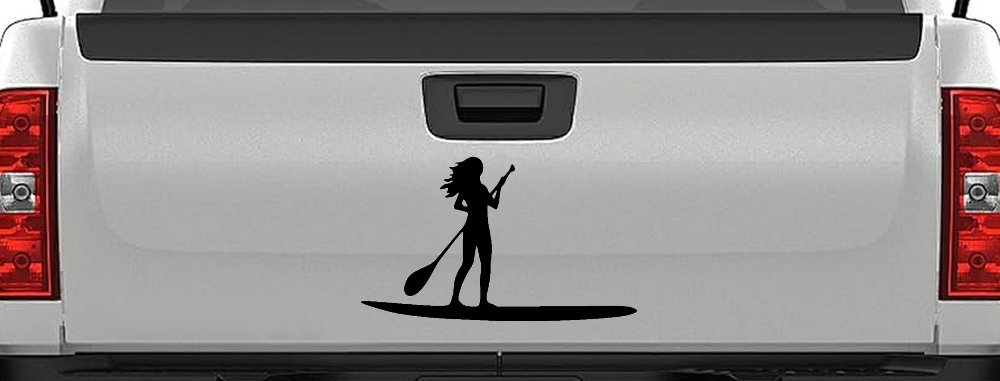 Stand Up Paddleboard with Woman Girl Car or Truck Window Decal Sticker