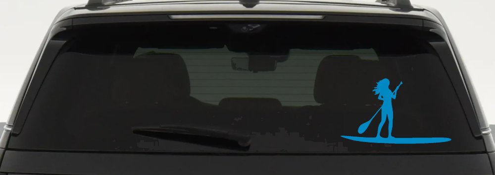 Stand Up Paddleboard with Woman Girl Car or Truck Window Decal Sticker