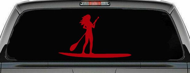 Stand Up Paddleboard with Woman Girl Car or Truck Window Decal Sticker