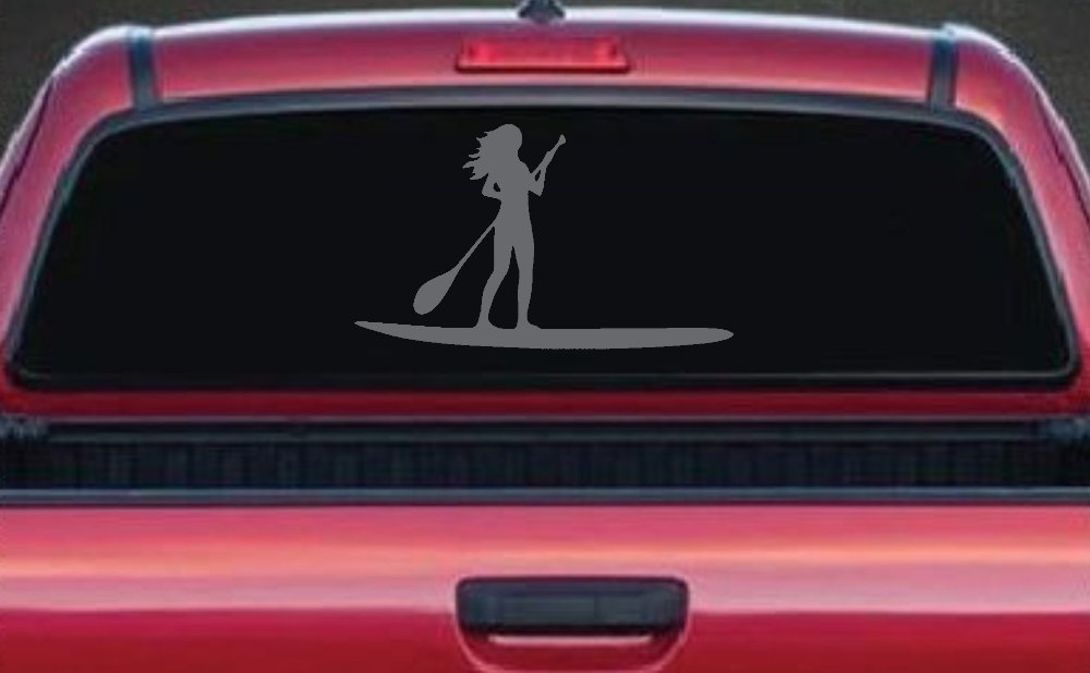 Stand Up Paddleboard with Woman Girl Car or Truck Window Decal Sticker