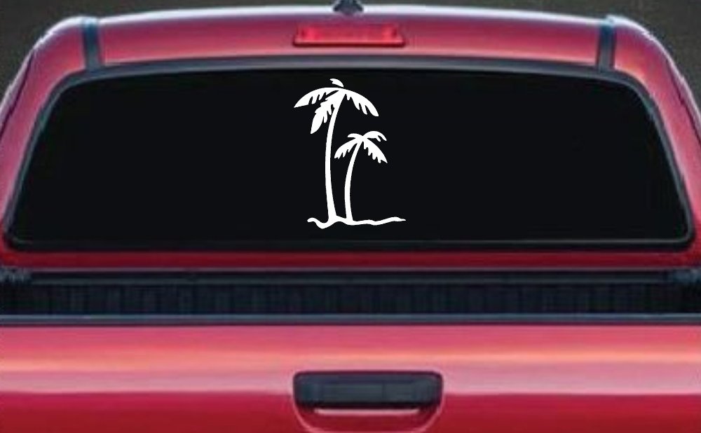 Palm Trees Tropical Beach Car or Truck Window Decal Sticker