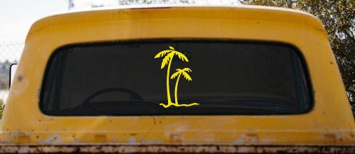Palm Trees Tropical Beach Car or Truck Window Decal Sticker