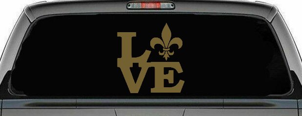 Fleur De Lis Love Louisiana French New Orleans Car or Truck Window Decal Sticker