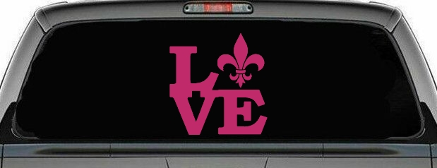 Fleur De Lis Love Louisiana French New Orleans Car or Truck Window Decal Sticker