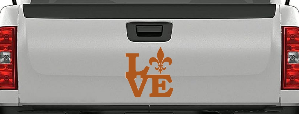 Fleur De Lis Love Louisiana French New Orleans Car or Truck Window Decal Sticker