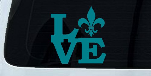 Fleur De Lis Love Louisiana French New Orleans Car or Truck Window Decal Sticker
