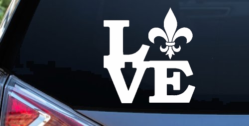 Fleur De Lis Love Louisiana French New Orleans Car or Truck Window Decal Sticker