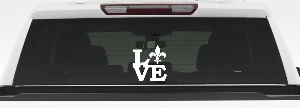 Fleur De Lis Love Louisiana French New Orleans Car or Truck Window Decal Sticker