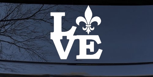 Fleur De Lis Love Louisiana French New Orleans Car or Truck Window Decal Sticker