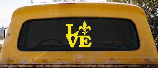 Fleur De Lis Love Louisiana French New Orleans Car or Truck Window Decal Sticker