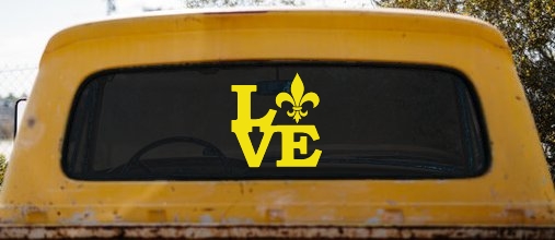 Fleur De Lis Love Louisiana French New Orleans Car or Truck Window Decal Sticker