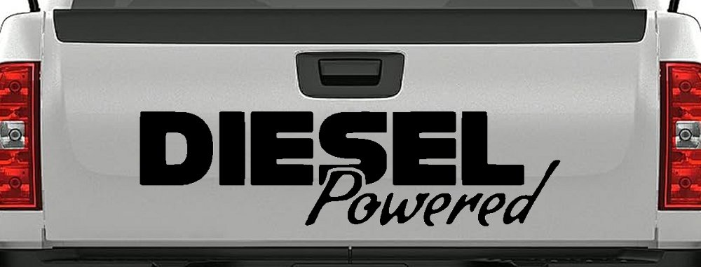 Diesel Powered Motor Sports Car or Truck Window Vinyl Decal Sticker (Black)