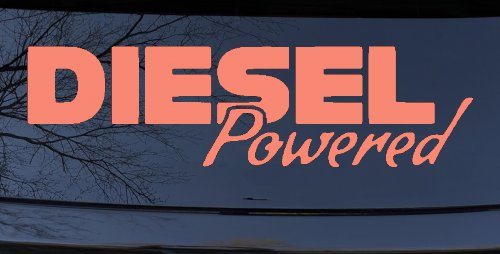 Diesel Powered Motor Sports Car or Truck Window Decal Sticker (Coral)