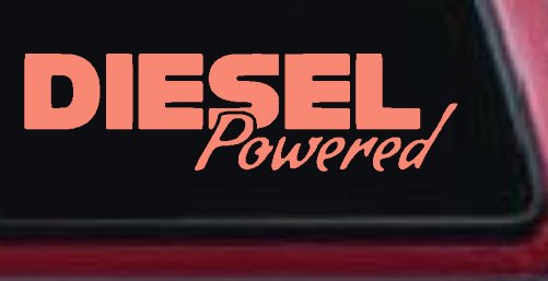 Diesel Powered Motor Sports Car or Truck Window Decal Sticker (Coral)