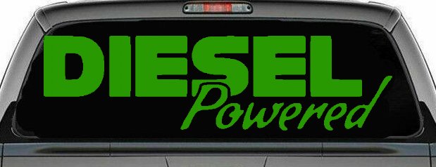 Diesel Powered Motor Sports Car or Truck Window Decal Sticker