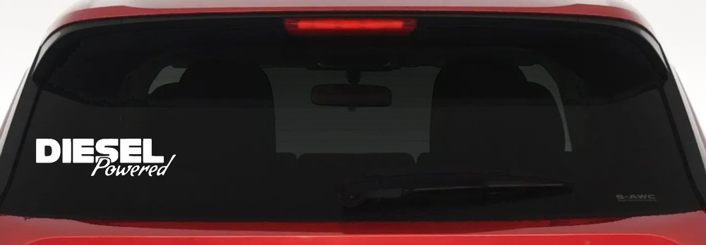 Diesel Powered Motor Sports Car or Truck Window Decal Sticker (White)