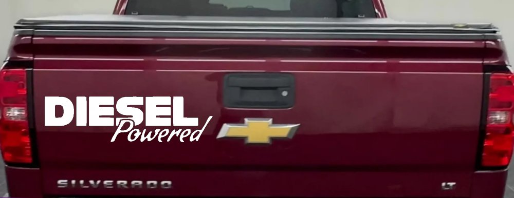 Diesel Powered Motor Sports Car or Truck Window Decal Sticker (White)