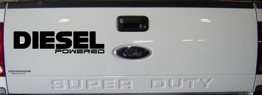 Diesel Powered Motor Sports Car or Truck Window Decal Sticker (Black)