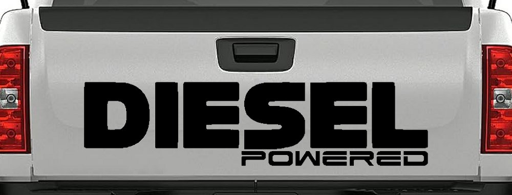 Diesel Powered Motor Sports Car or Truck Window Vinyl Decal Sticker (Black)