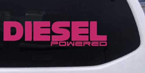 Diesel Powered Motor Sports Car or Truck Window Decal Sticker (Hot Pink)