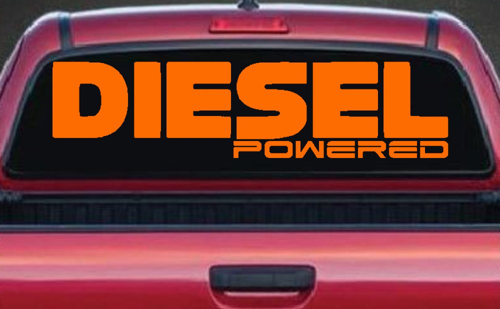 Diesel Powered Motor Sports Car or Truck Window Decal Sticker