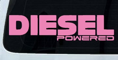 Diesel Powered Motor Sports Car or Truck Window Vinyl Decal Sticker (Pink)