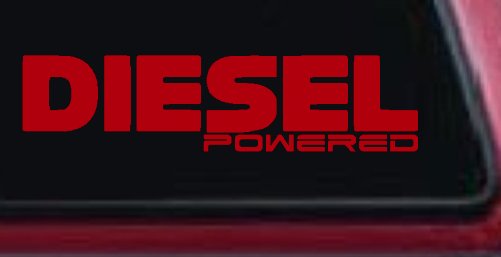 Diesel Powered Motor Sports Car or Truck Window Decal Sticker (Red)