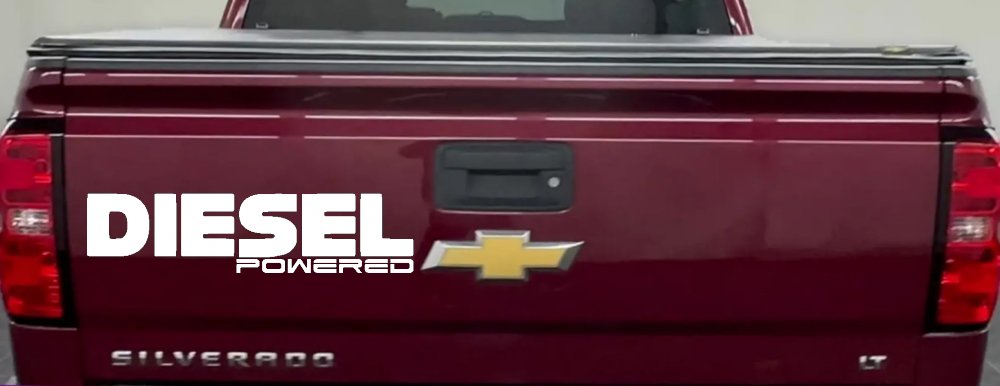Diesel Powered Motor Sports Car or Truck Window Decal Sticker (White)