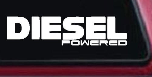 Diesel Powered Motor Sports Car or Truck Window Vinyl Decal Sticker (White)