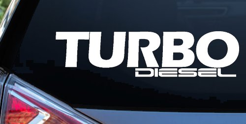 Turbo Diesel Off Road Car or Truck Window Vinyl Decal Sticker (White)