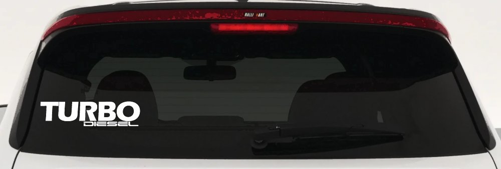 Turbo Diesel Off Road Car or Truck Window Decal Sticker (White)