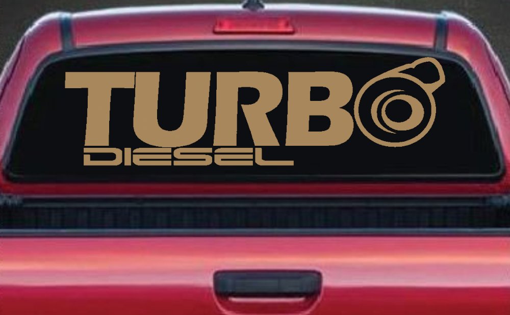 Turbo Diesel Off Road Car or Truck Window Vinyl Decal Sticker (Light Brown)