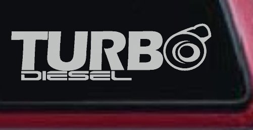 Turbo Diesel Off Road Car or Truck Window Decal Sticker (Light Gray)