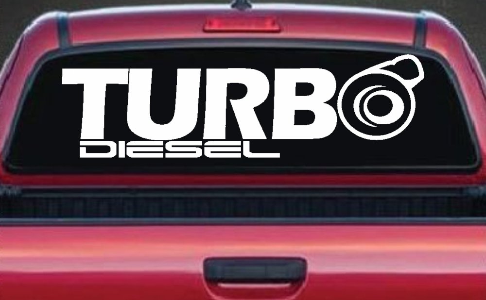 Turbo Diesel Off Road Car or Truck Window Vinyl Decal Sticker (White)