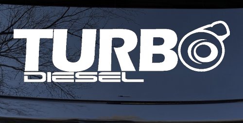 Turbo Diesel Off Road Car or Truck Window Decal Sticker (White)