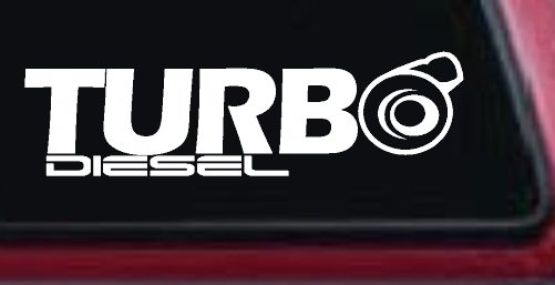 Turbo Diesel Off Road Car or Truck Window Vinyl Decal Sticker (White)